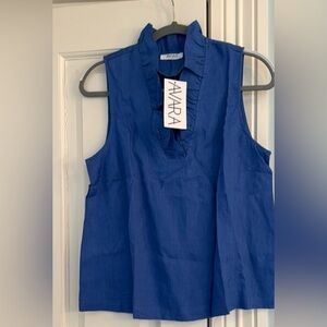 AVARA Women's Blue Sleeveless Top